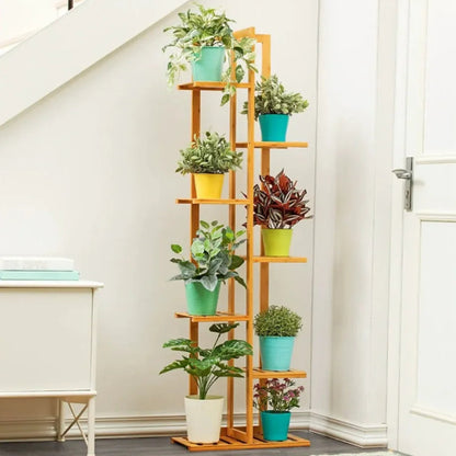 Bamboo Corner Tall Plant Stand Rack Multiple Flower Holder Shelf Indoor Outdoor    Home Decor Supply | Online Retail | ShoreShopper.com