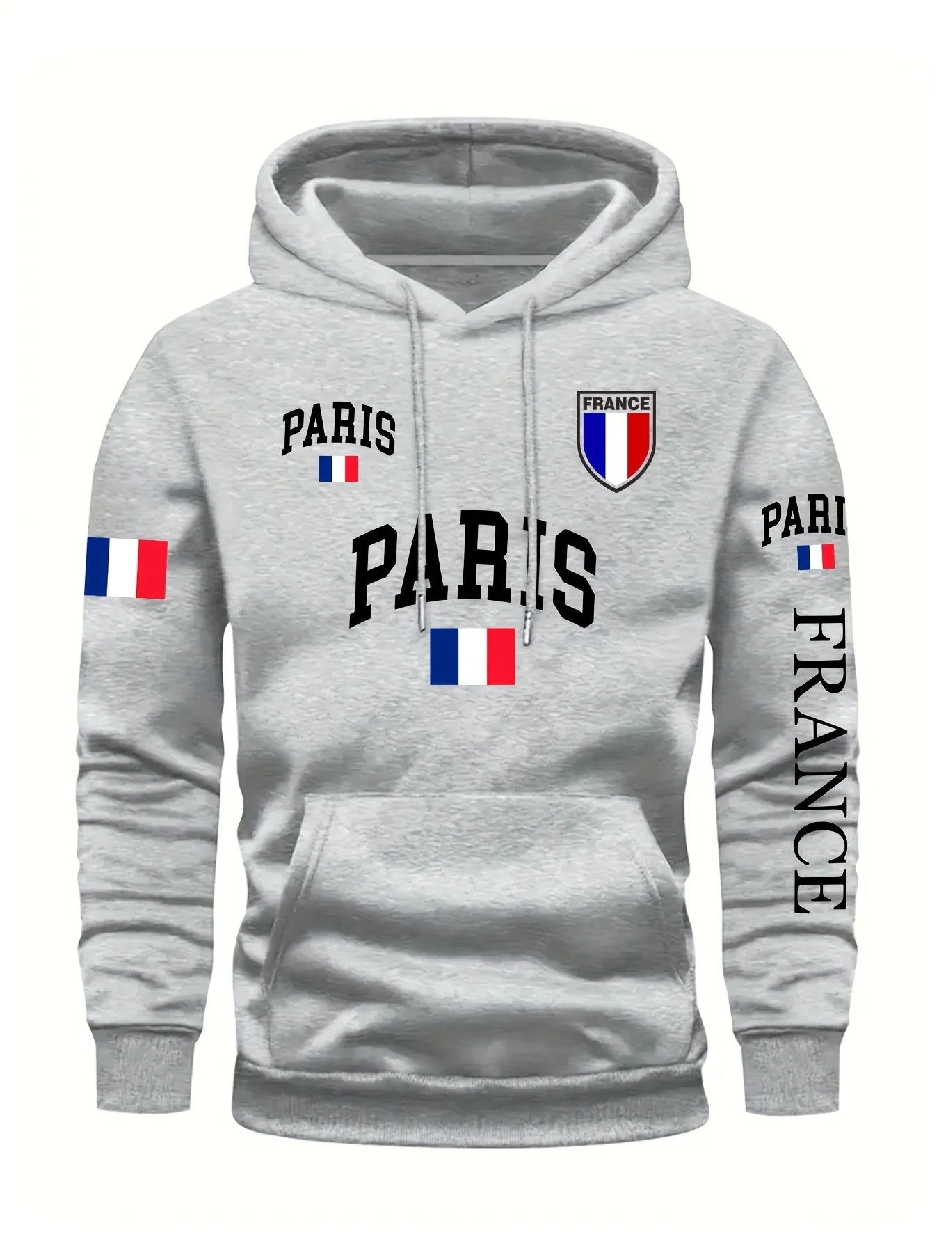 Men's Paris France Flag Letter Graphic Hoodie Pullover Kangaroo Pocket Ribbed Cuffs Machine Washable Autumn Winter Sweatshirt    Home Decor Supply | Online Retail | ShoreShopper.com