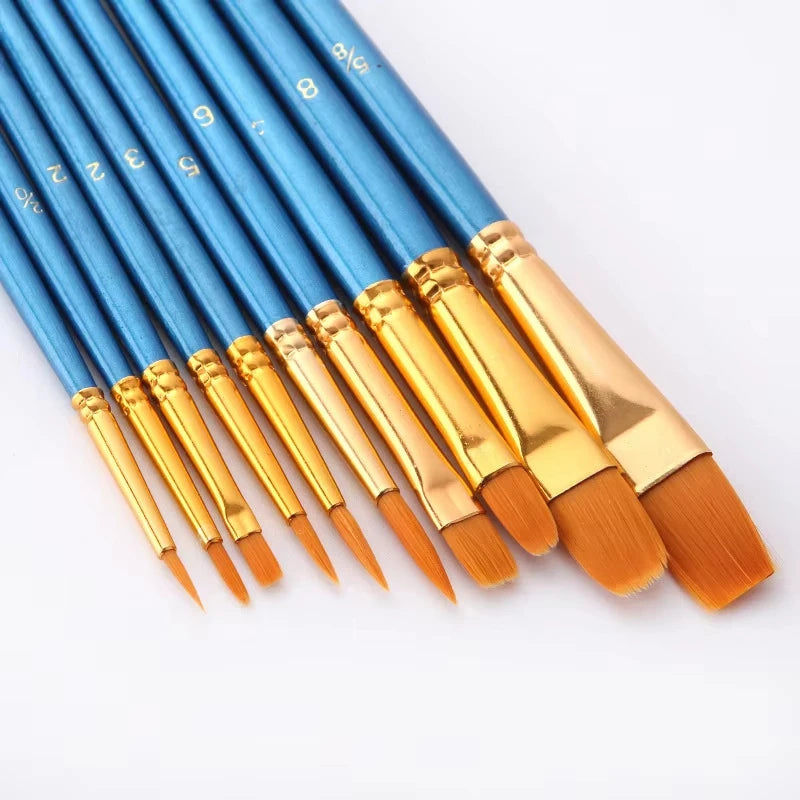 BOMEIJIA 10Pcs/Set Nylon Hair Paint Brush painting by numbers Tool brushes Watercolor Gouache Paint Brushes Drawing Art Supplies    Home Decor Supply | Online Retail | ShoreShopper.com