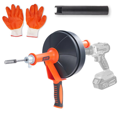 SucceBuy Drain Auger 25Ft Manual-feeding Plumbing Snake w/ Drill Attachment Drain Clog Remover Toilet Sewer Pipe Dredge for Home    Home Decor Supply | Online Retail | ShoreShopper.com