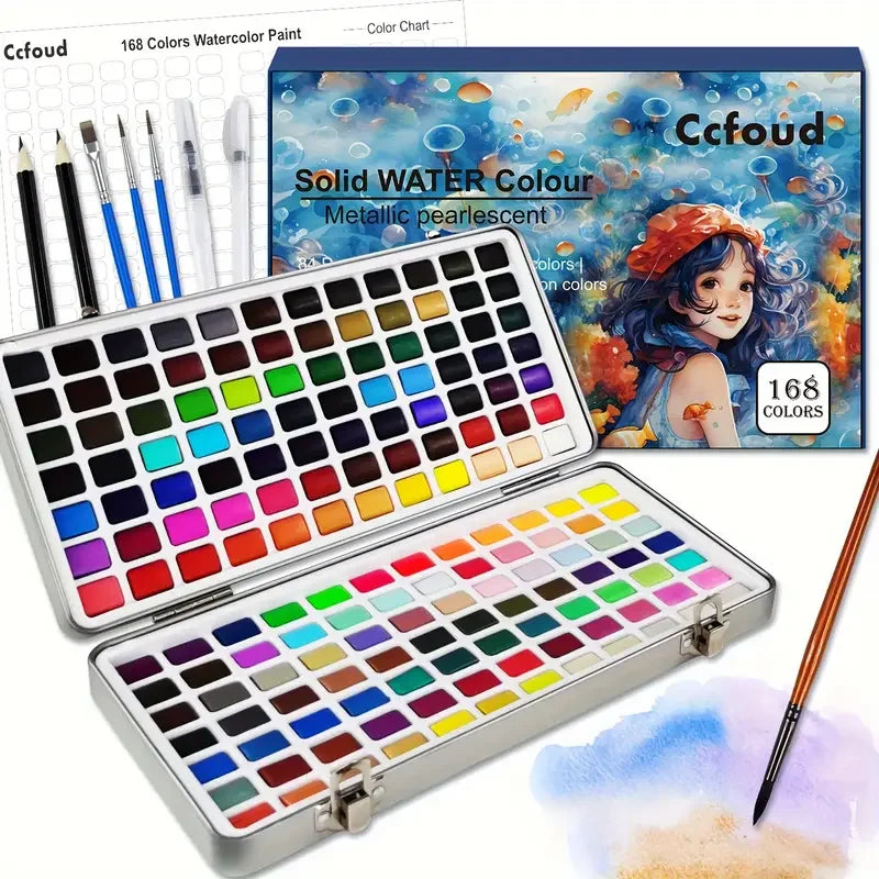 Watercolor Paint with Brushes, Professional Palette,Vibrant Travel Art Kit for Adults and Artists, Watercolor Painting Supplies    Home Decor Supply | Online Retail | ShoreShopper.com
