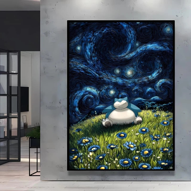 Van Gogh Style Pokemon Pikachu Wall Decoration Multiple Characters Are Available Creating A Unique Artistic Space for Your Home    Home Decor Supply | Online Retail | ShoreShopper.com