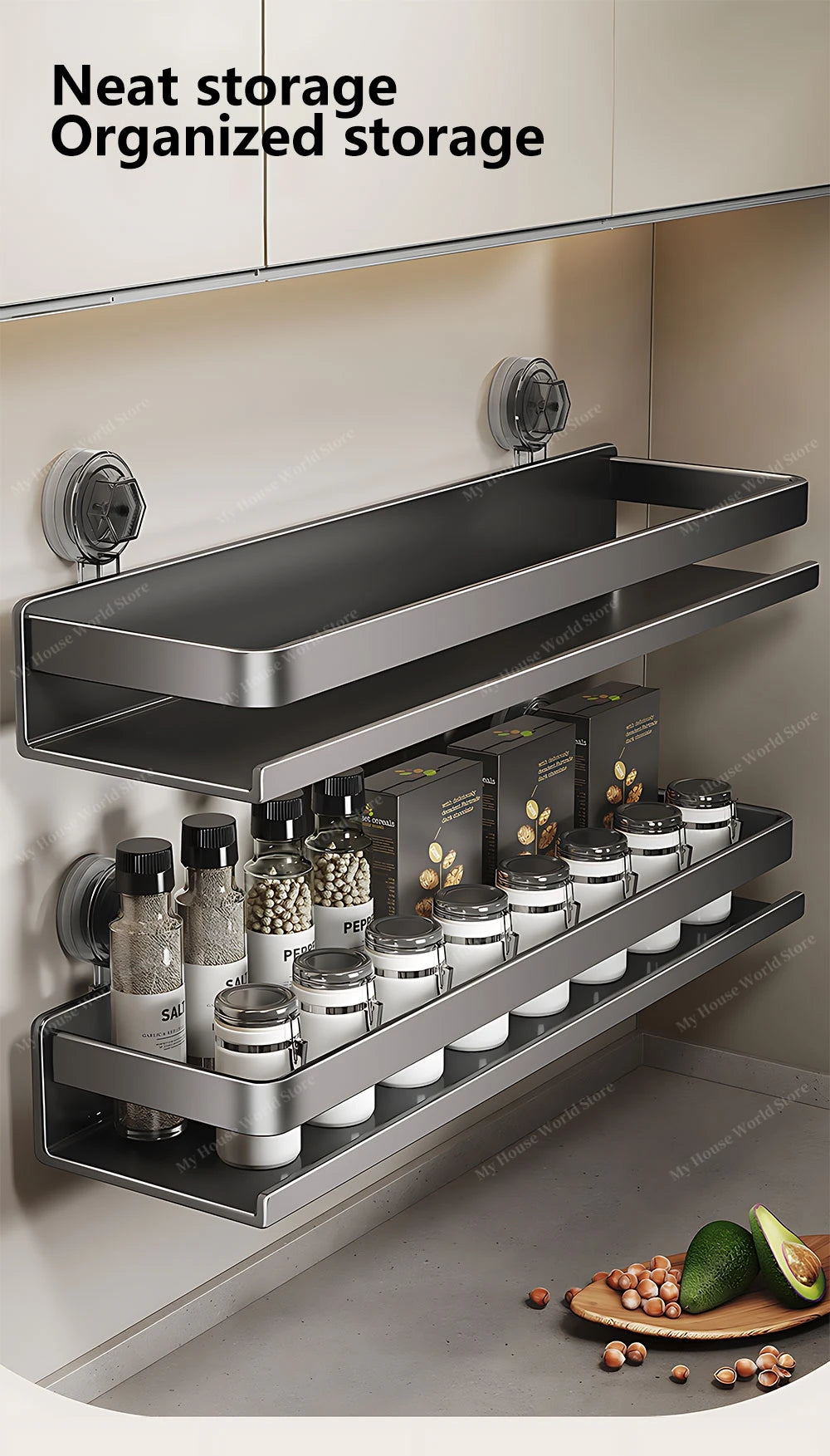 Shower Suction Cup Shelf Storage Shelf Home Organizer Shelf Holder Bathroom Organizer Suction Cup Wall Mounted Storage Rack    Home Decor Supply | Online Retail | ShoreShopper.com