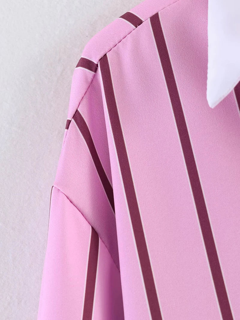 Women's Shirts Spring New Fashion Striped Loose Shirt Women Turn-down Collar Long Sleeves Casual Shirts Female Blouses Chic Tops    Your Coastal Marketplace | Shoreshopper.com