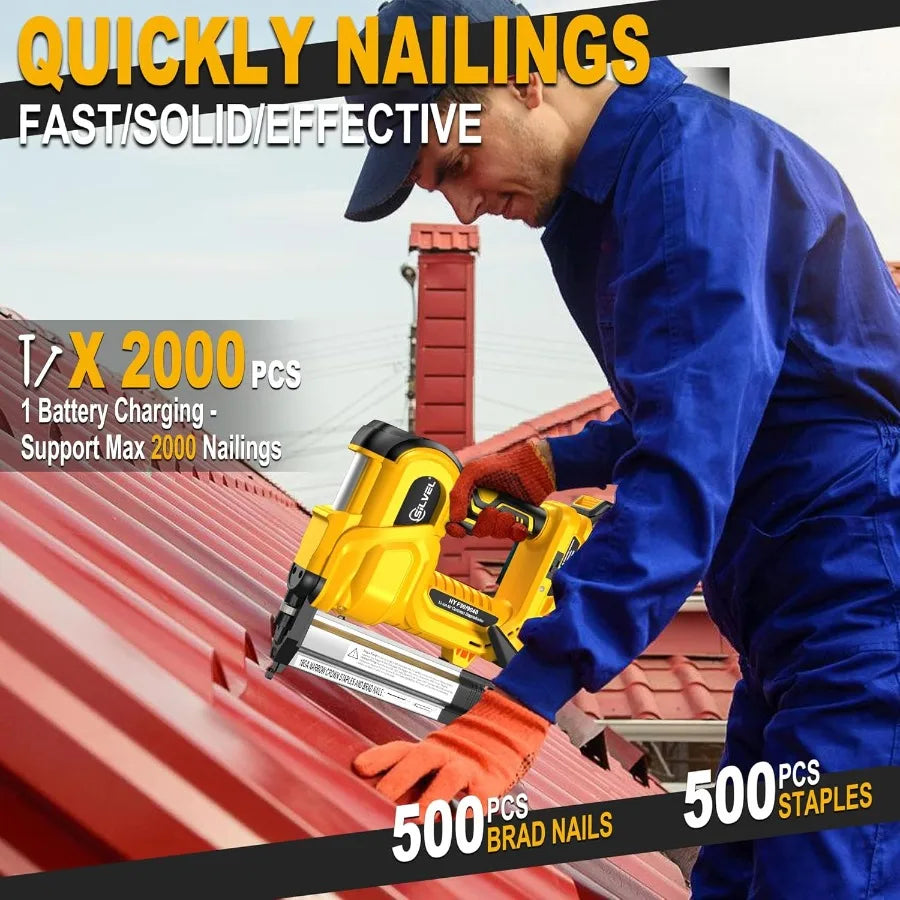 SILVEL 18 Gauge Cordless Brad Nailer 2 in 1 Cordless Nail Gun/Electric Stapler with Dual 4.0Ah Batteries Fast Charging Technolo    Home Decor Supply | Online Retail | ShoreShopper.com