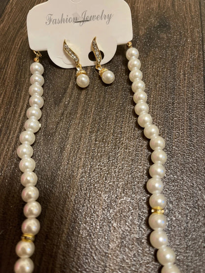 Women's 2 Piece Jewelry Sets One Gold Color Necklace + 1 Pair Earrings Wedding Bridal Pearl Elegant Decoration Pendientes Gifts    Home Decor Supply | Online Retail | ShoreShopper.com