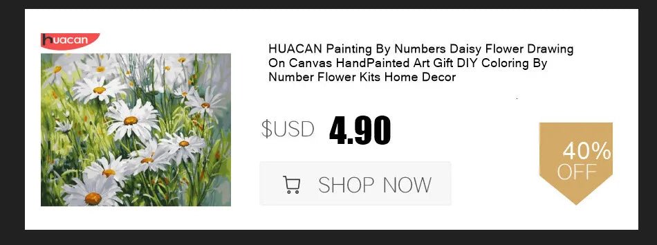 HUACAN Paint By Number Fruit Flower DIY Drawing Canvas Handpainted Pictures By Number Still Life Home Decoration    Home Decor Supply | Online Retail | ShoreShopper.com