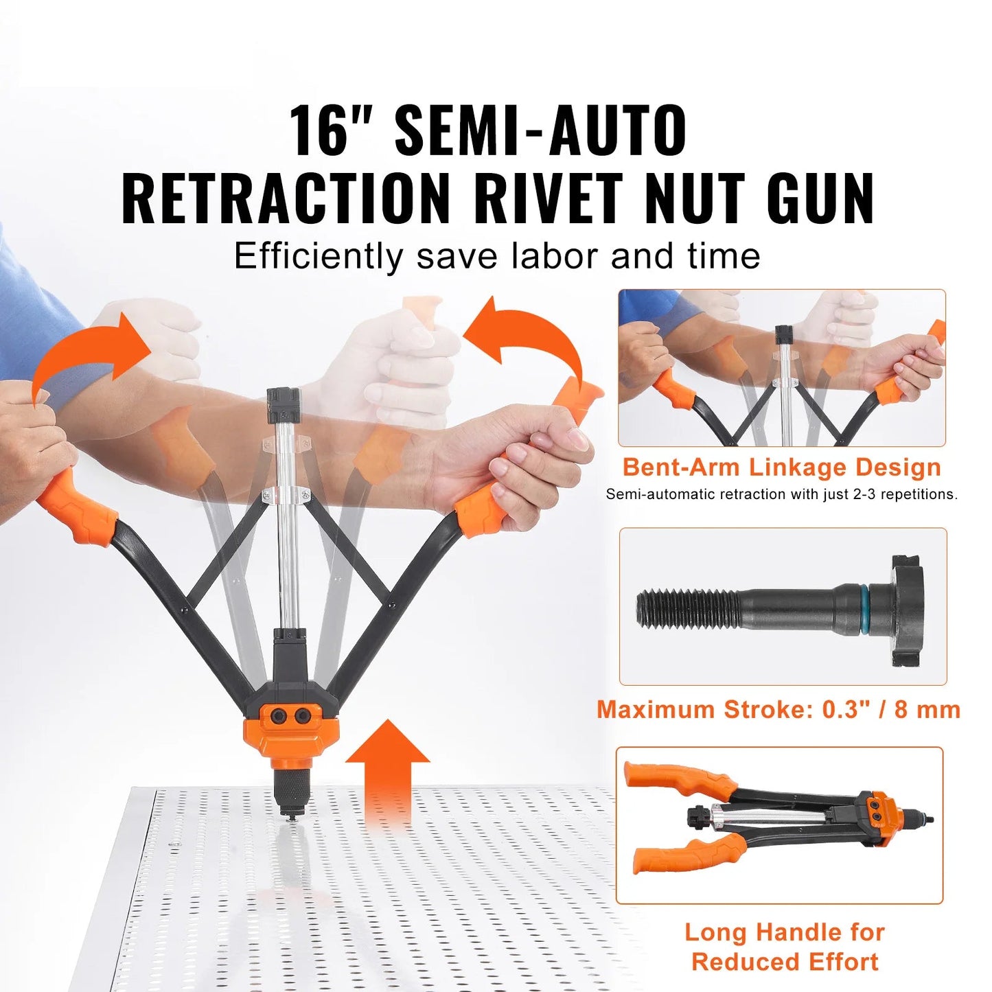 SucceBuy 14" 16" Rivet Nut Tool Rivnut Tool Kit with Metric and SAE Mandrels 70PCS/186PCS Rivet Nuts With Rugged Carrying Case    Home Decor Supply | Online Retail | ShoreShopper.com