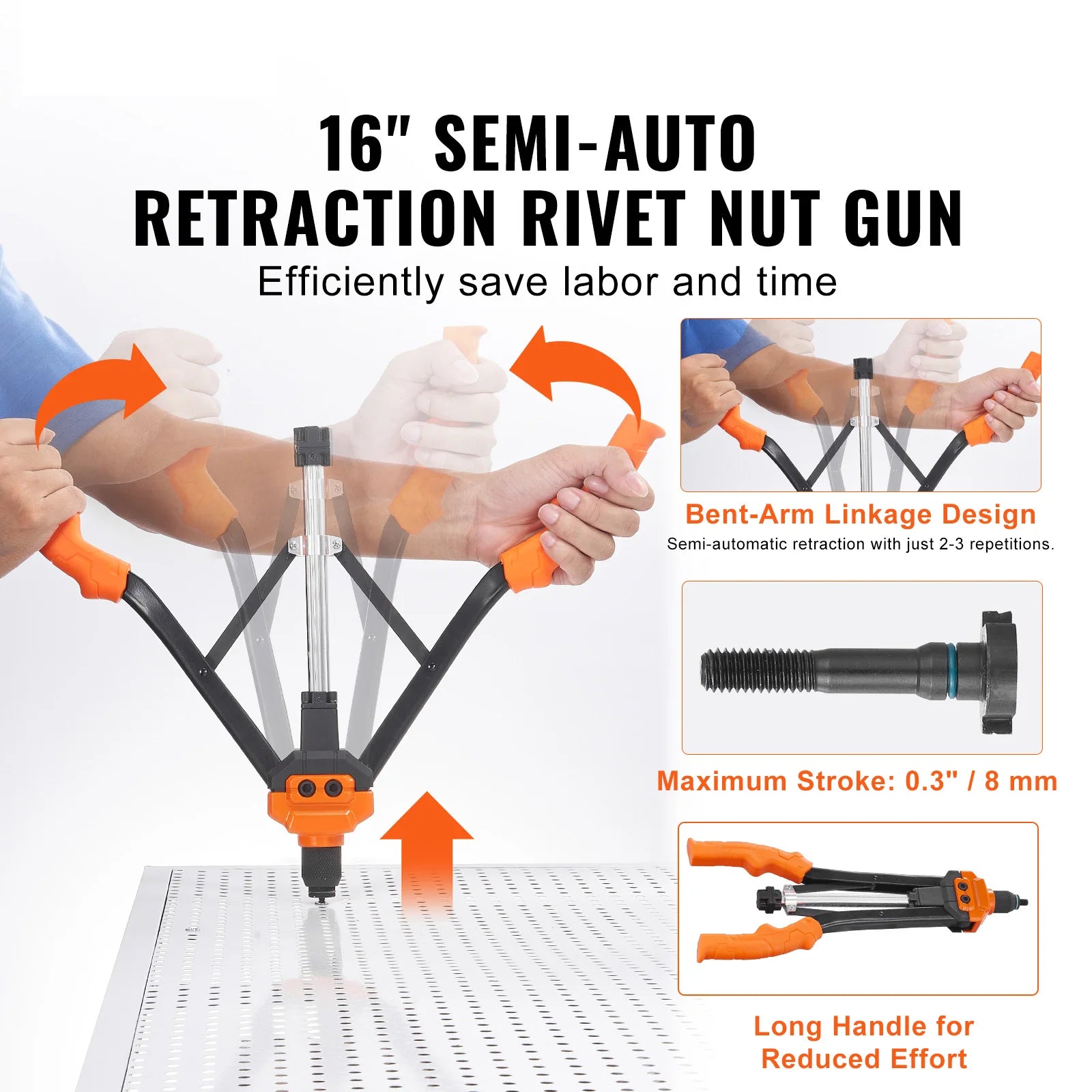 SucceBuy 14" 16" Rivet Nut Tool Rivnut Tool Kit with Metric and SAE Mandrels 70PCS/186PCS Rivet Nuts With Rugged Carrying Case    Home Decor Supply | Online Retail | ShoreShopper.com