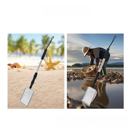Beach Toy Set, Equipped with 2 Adjustable Stainless Steel Beach Shovels, Hourglass, Shell Collector, Long Handle Telescopic    Your Coastal Marketplace | Shoreshopper.com