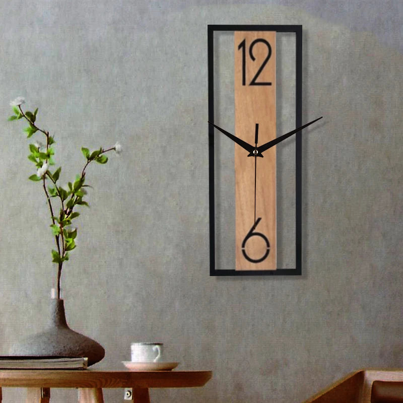 Rectangular wood grain wall clock for quiet decoration in homes and offices used in living rooms bedrooms and dining rooms    Home Decor Supply | Online Retail | ShoreShopper.com