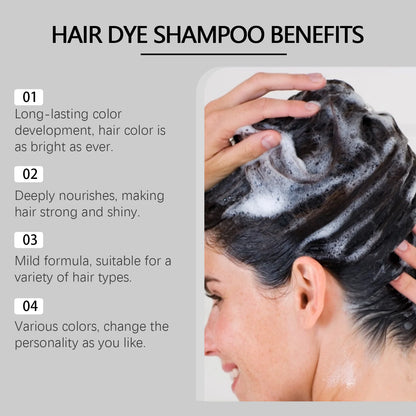 Hair Dye Shampoo Diy Natural Black Color Repair Gray White Hair Non Irritating Hair Coloring Shampoo - ShoreCo.Shop