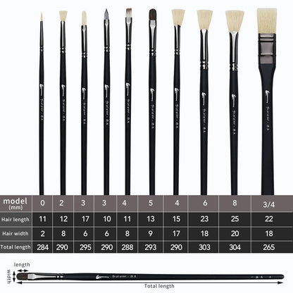 10 Pcs Paint Brushes Set Bristle Hair Professional Drawing Long Rod Painting Brush Oil Acrylic Watercolor Art Supplies    Home Decor Supply | Online Retail | ShoreShopper.com