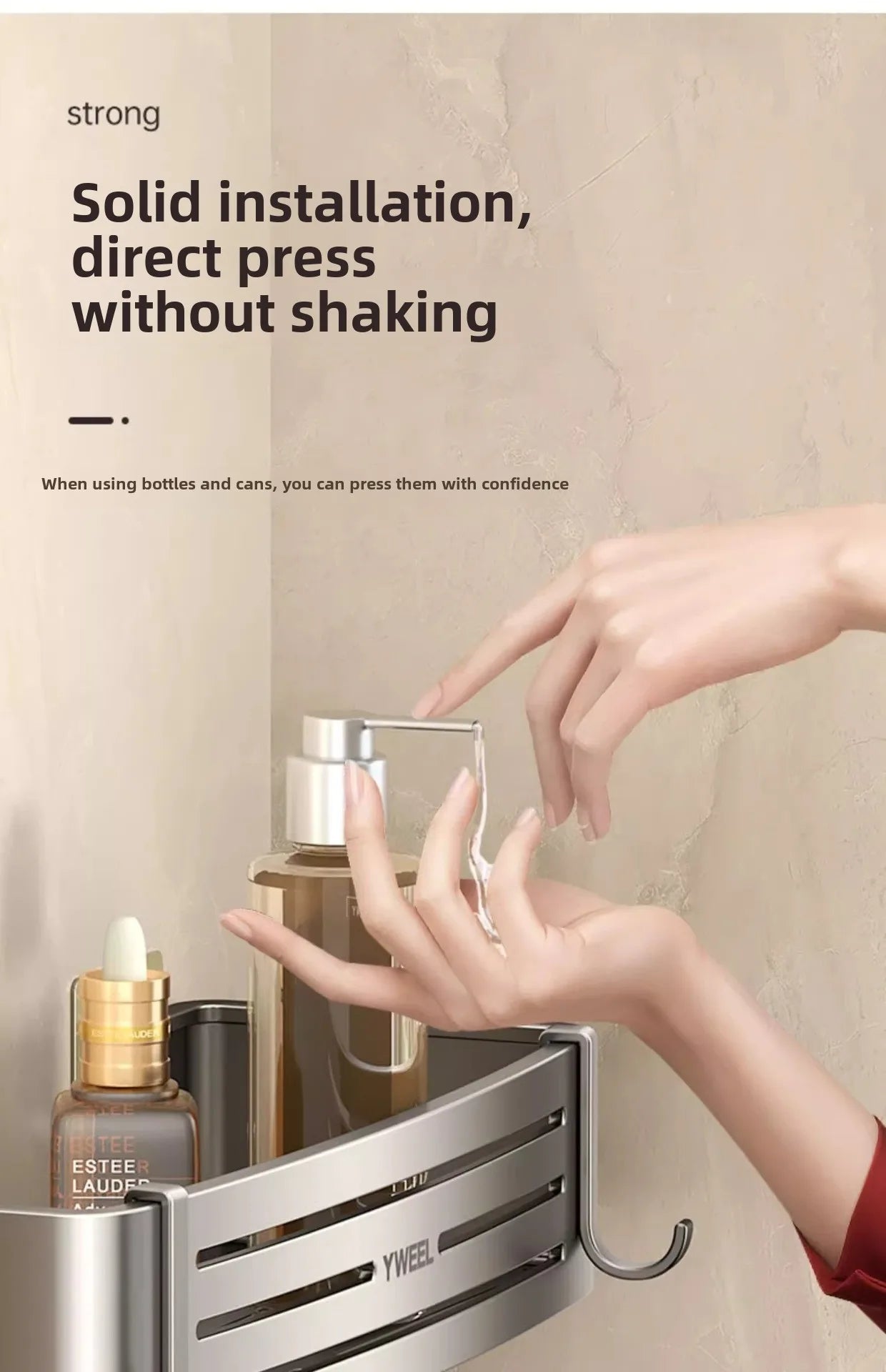 Bathroom storage shelf Bathroom toilet washstand Hand washing bathroom shower gel Wall storage shelf free of holes    Home Decor Supply | Online Retail | ShoreShopper.com
