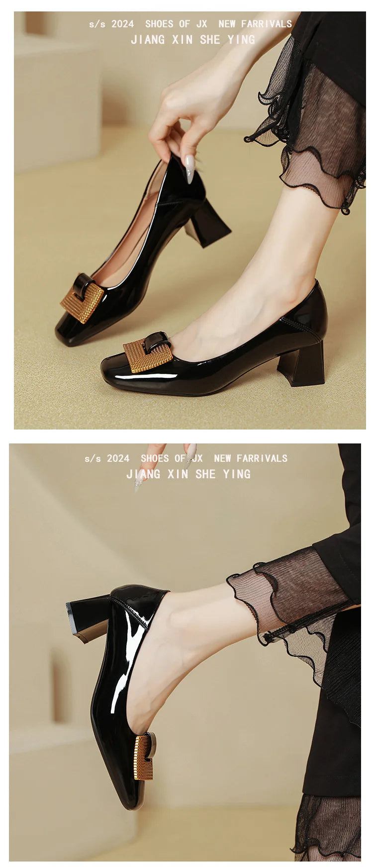 Women's Shoes 2025 New Summer Thick Heels Non Slip High Heels Women Square Head Elegant Middle Wedding Pumps High Quality    Your Coastal Marketplace | Shoreshopper.com