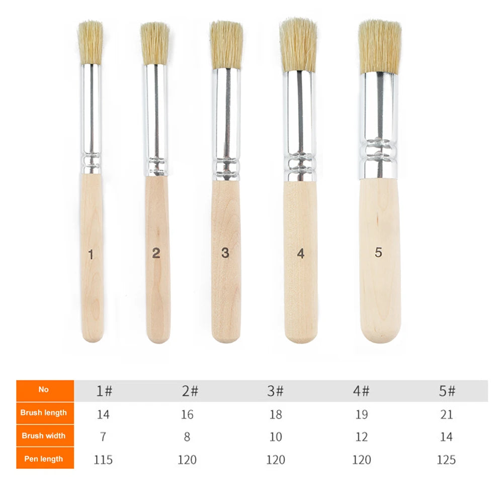 SeamiArt 5Pcs Bristle Paint Brushes Round Head Gouache Watercolor Oil Acrylic Painting Tools Brush Tip Pen for Art Supplies    Home Decor Supply | Online Retail | ShoreShopper.com