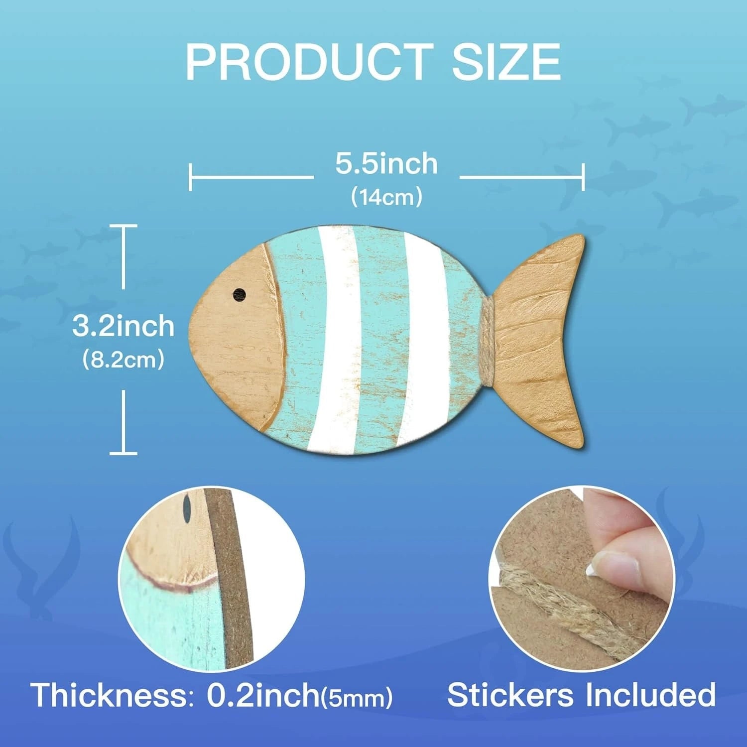 2D Wooden Fish Nautical Walls Beach Art Walls Hang Decorated Marine Themed Retro blue Fish Family Bathroom Pendants Gifts    Your Coastal Marketplace | Shoreshopper.com