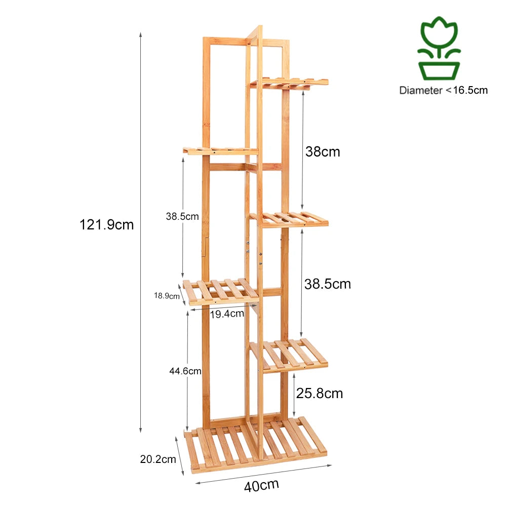 6/7 Pot Vertically Bamboo Flower Shelf Rack Plant Stand Pots Display Corner Shelving Home Indoor Outdoor    Home Decor Supply | Online Retail | ShoreShopper.com