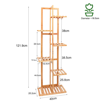 6/7 Pot Vertically Bamboo Flower Shelf Rack Plant Stand Pots Display Corner Shelving Home Indoor Outdoor    Home Decor Supply | Online Retail | ShoreShopper.com