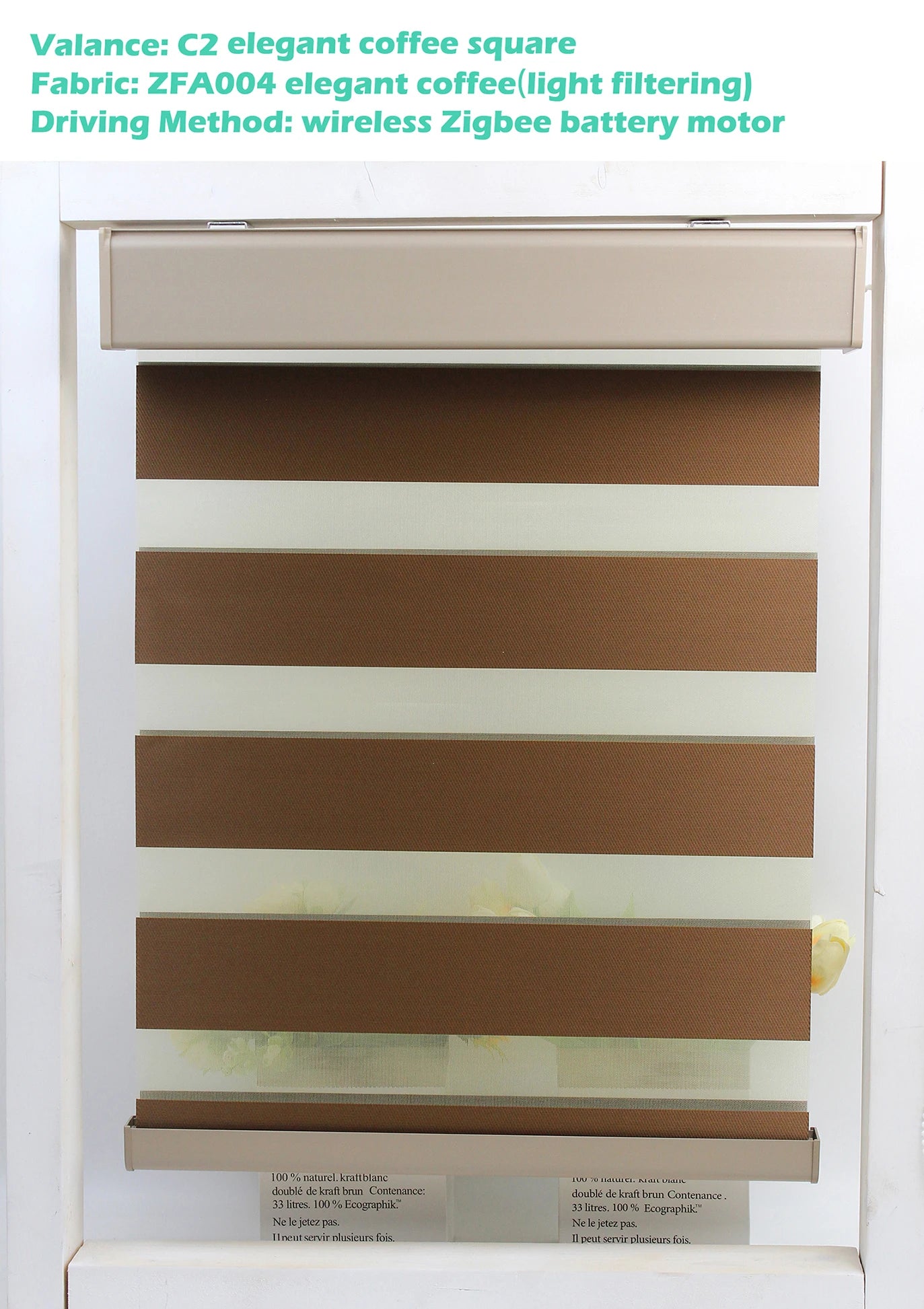 Decopedia Custom Made Zebra Blinds for Windows Motorized Roller Blinds Blackout Day and Night Window Blinds for Sliding Door - ShoreCo.Shop