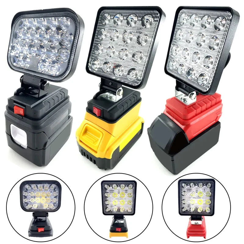 3/4 Inch LED Work Light for Makita/Dewalt/Milwaukee 18V Li-ion Battery Portable Flashlight Emergency Tool Lamp Camping Lamp - ShoreCo.Shop