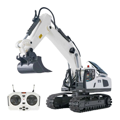 RC Excavator 1/20 2.4GHz 11CH RC Construction Truck Engineering Vehicles Educational Toys for Kids with Light Music