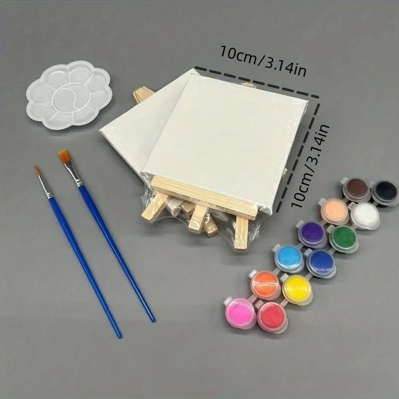1 set of painting kit, 1 drawing board, 1 easel, 2 pens, 6 colors of paint, 1 palette, mini drawing board, acrylic paint    Home Decor Supply | Online Retail | ShoreShopper.com