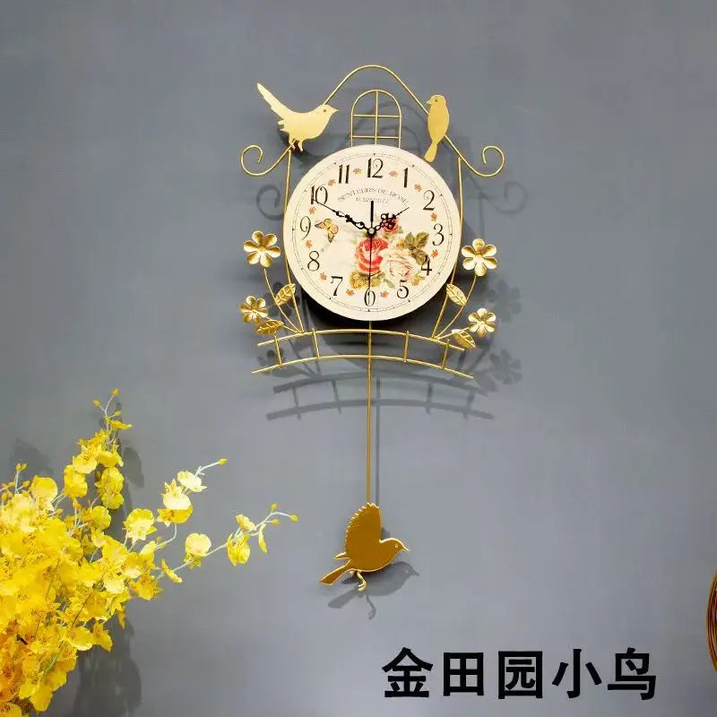 Creative Black Iron Swing Hanging Bird Wall Clock, Durable, Electronic, Large, Arts And Crafts, Modern Design    Home Decor Supply | Online Retail | ShoreShopper.com