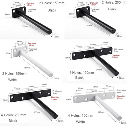 T Shape Concealed Shelf Brackets Floating  Wall Shelf Supports Screw Mounting Plate Multi sizes Metal Brackets    Home Decor Supply | Online Retail | ShoreShopper.com