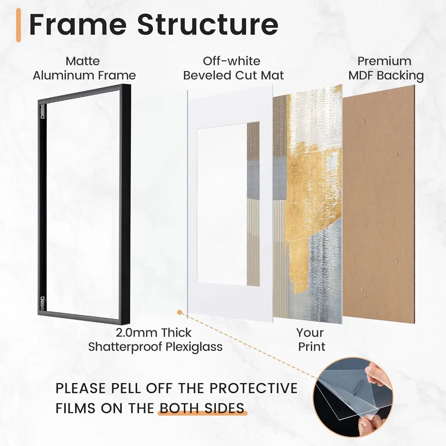 3pcs 30x40 50x70cm Picture Frames Aluminum Modern Photo Frame Black With Mat For Wall Art Mounting Canvas Print Home Decor    Home Decor Supply | Online Retail | ShoreShopper.com