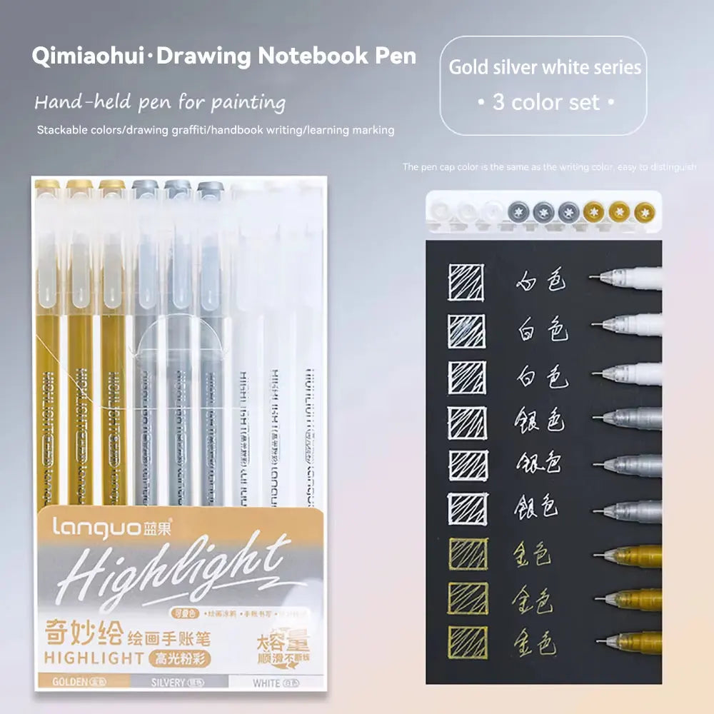 Languo 27-207 Colors Of One Set Drawing Handbook Pens Student DIY Graffiti Multi-Color Gel Pen Writing Marker Stationery    Home Decor Supply | Online Retail | ShoreShopper.com