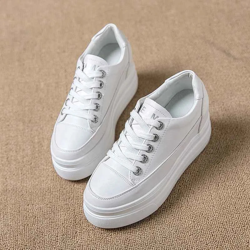 LunaStratus Breathable Platform Sneakers - 8cm Height-Increasing Casual Walking Shoes for Women