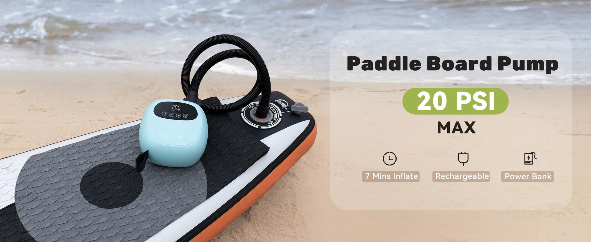 dwndpump Electric 20PSI SUP Pump 38.48Wh Battery Paddle Board Inflation Deflation for Kayak Boat Surfing Board Stand Up Paddle    Home Decor Supply | Online Retail | ShoreShopper.com