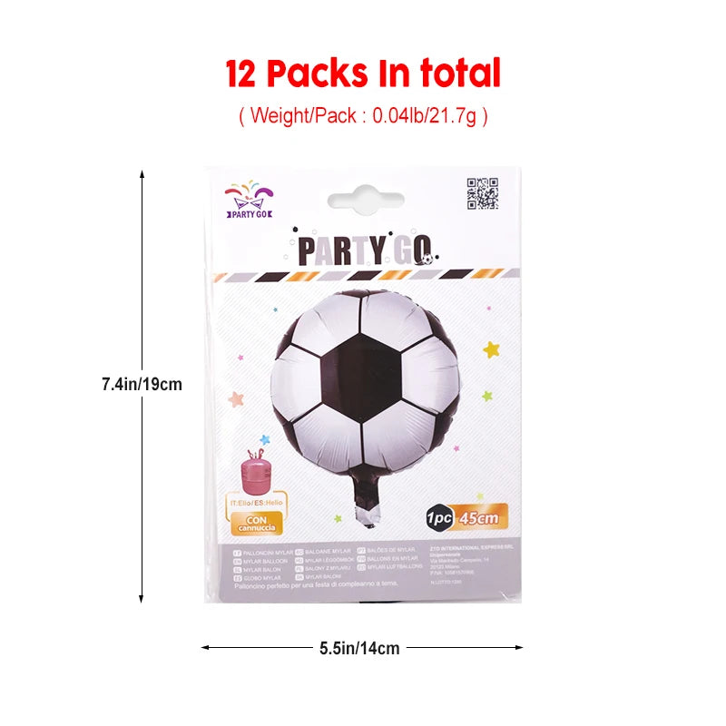 12 Pieces-18'' Decorative Soccer Pattern Foil Balloons 1pc/Pack 12 Packs for Party Decorations    Home Decor Supply | Online Retail | ShoreShopper.com