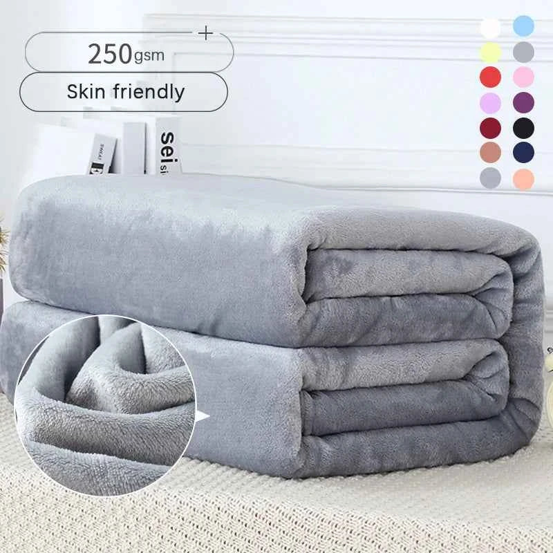 Fluffy Cloud Mink Fur Blanket Flannel Plush Comfortable Thickened and Warm Soft Sofa Throw Blanket  For Air-Conditioned Room