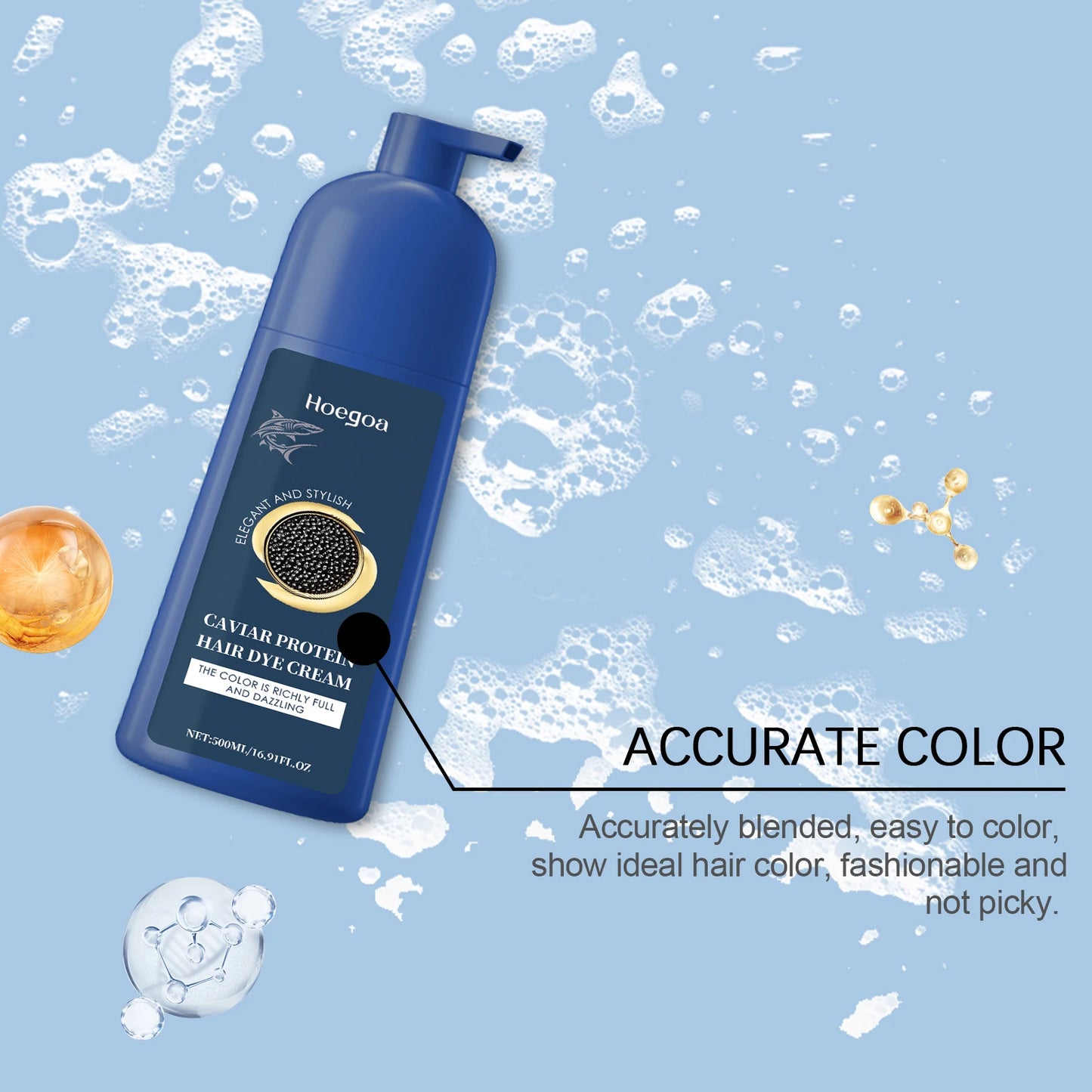 Caviar Protein Hair Dye Shampoo Gray White Hair Color Treatment Smoothing Nourishing Fast Natural Herbal Color Hair Cream 500ml - ShoreCo.Shop