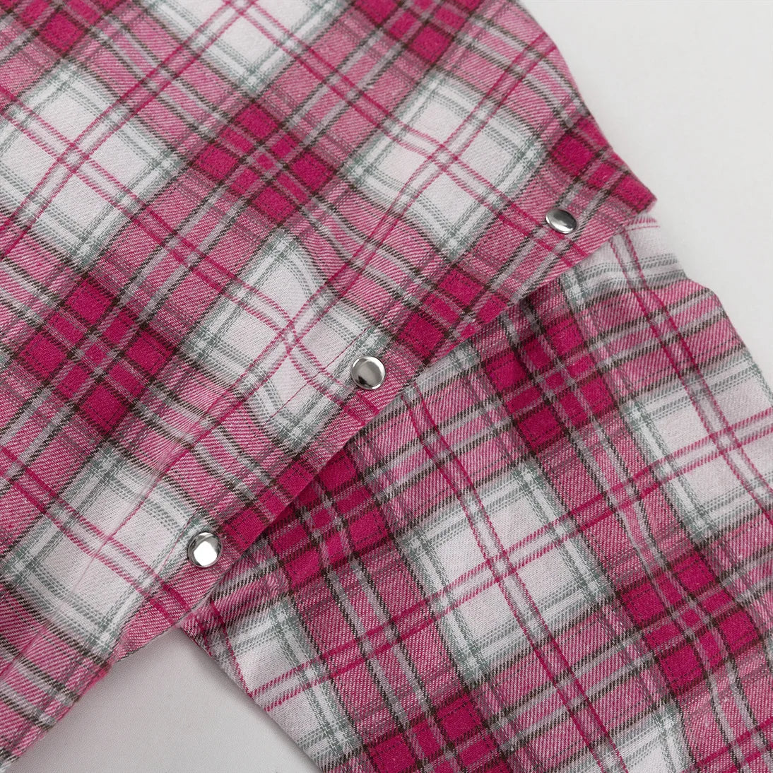 Pink Plaid Shirt for Women in Europe and America New Versatile Loose Shirt for Women Removable Long-sleeved Lapel Top    Home Decor Supply | Online Retail | ShoreShopper.com