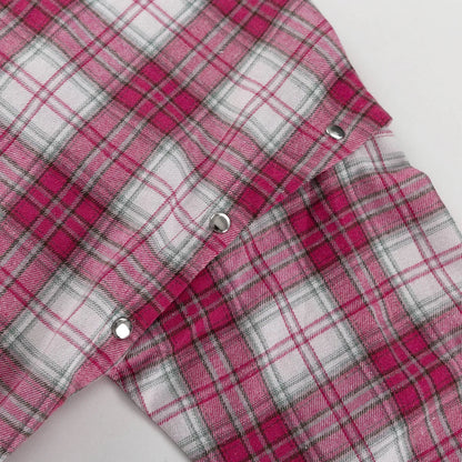 Pink Plaid Shirt for Women in Europe and America New Versatile Loose Shirt for Women Removable Long-sleeved Lapel Top    Home Decor Supply | Online Retail | ShoreShopper.com