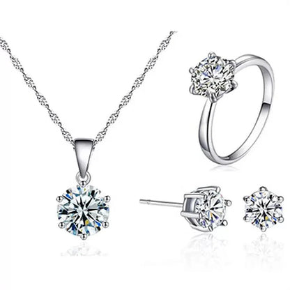 Bridesmaid Jewelry Set for Wedding 925 sterling silver chains Necklace Earring For Women Gemstone Rings Party Jewelry Sets    Home Decor Supply | Online Retail | ShoreShopper.com