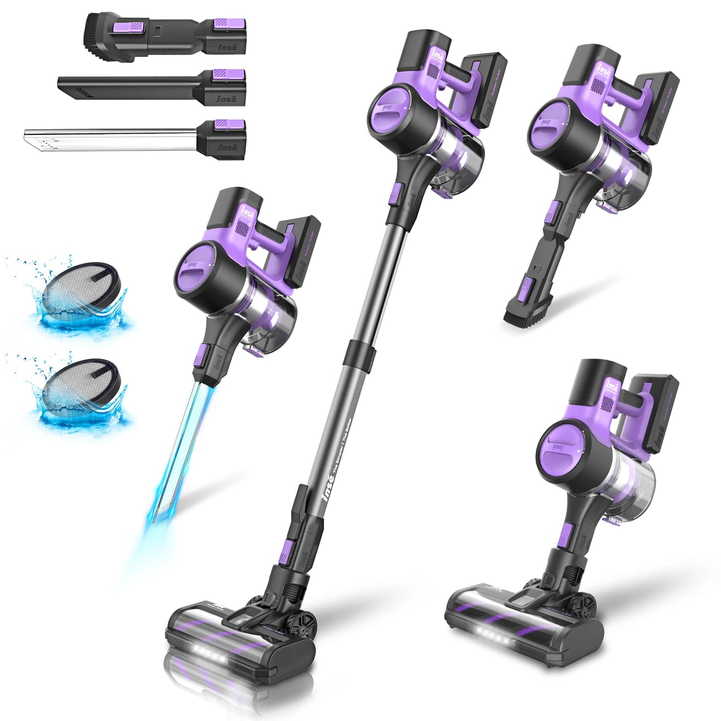 INSE S10 Cordless Vacuum Cleaner, 6-in-1 Stick Vacuum with 45Kpa Powerful Suction, Max 50 Min Runtime Rechargeable Battery    Home Decor Supply | Online Retail | ShoreShopper.com