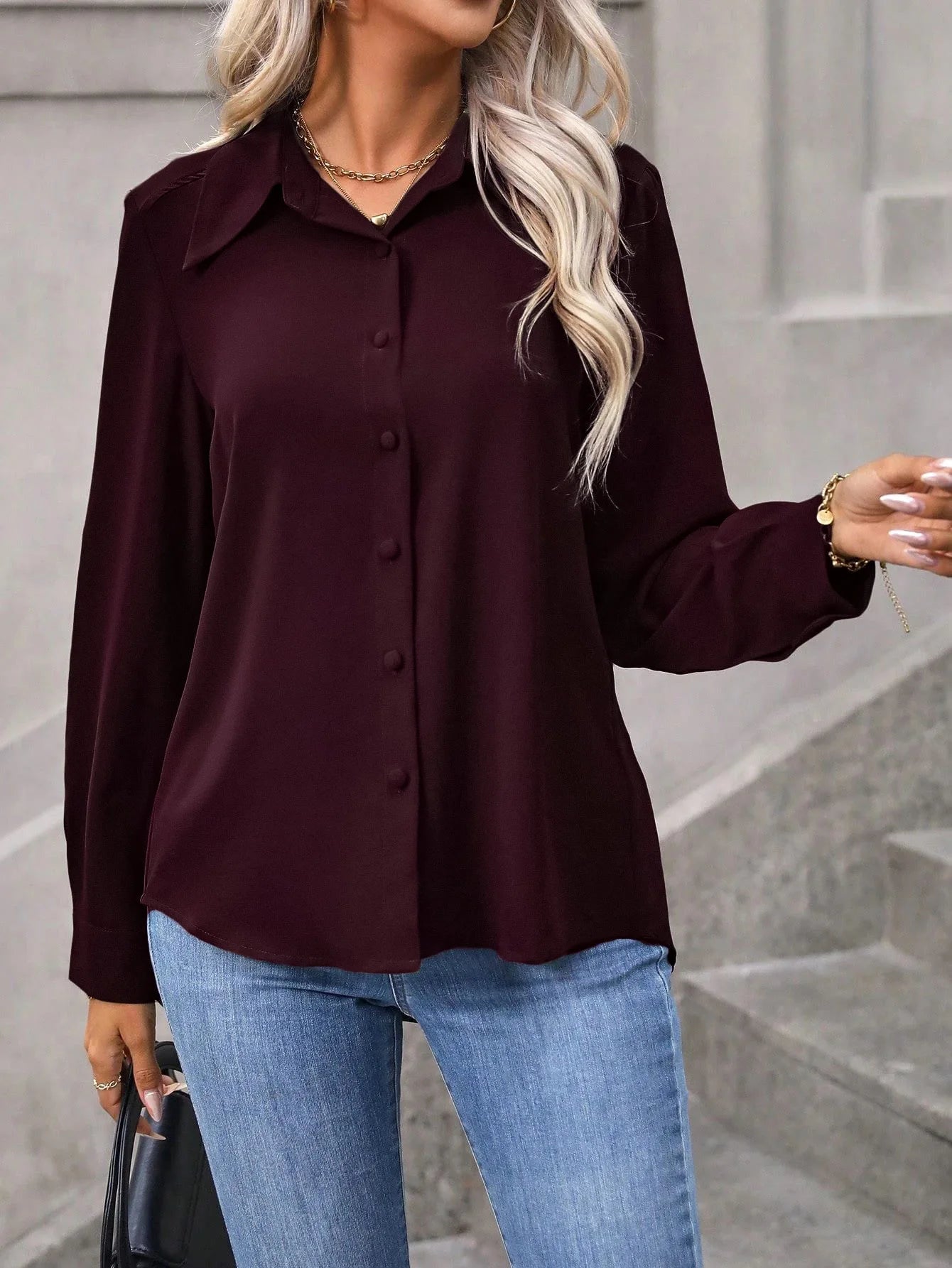 Women Shirt Blouse New Long Sleeve Turn Down Collar Solid Casual Shirt Blouse Women Tops Blouses Shirts Blusas Para Mujer    Your Coastal Marketplace | Shoreshopper.com