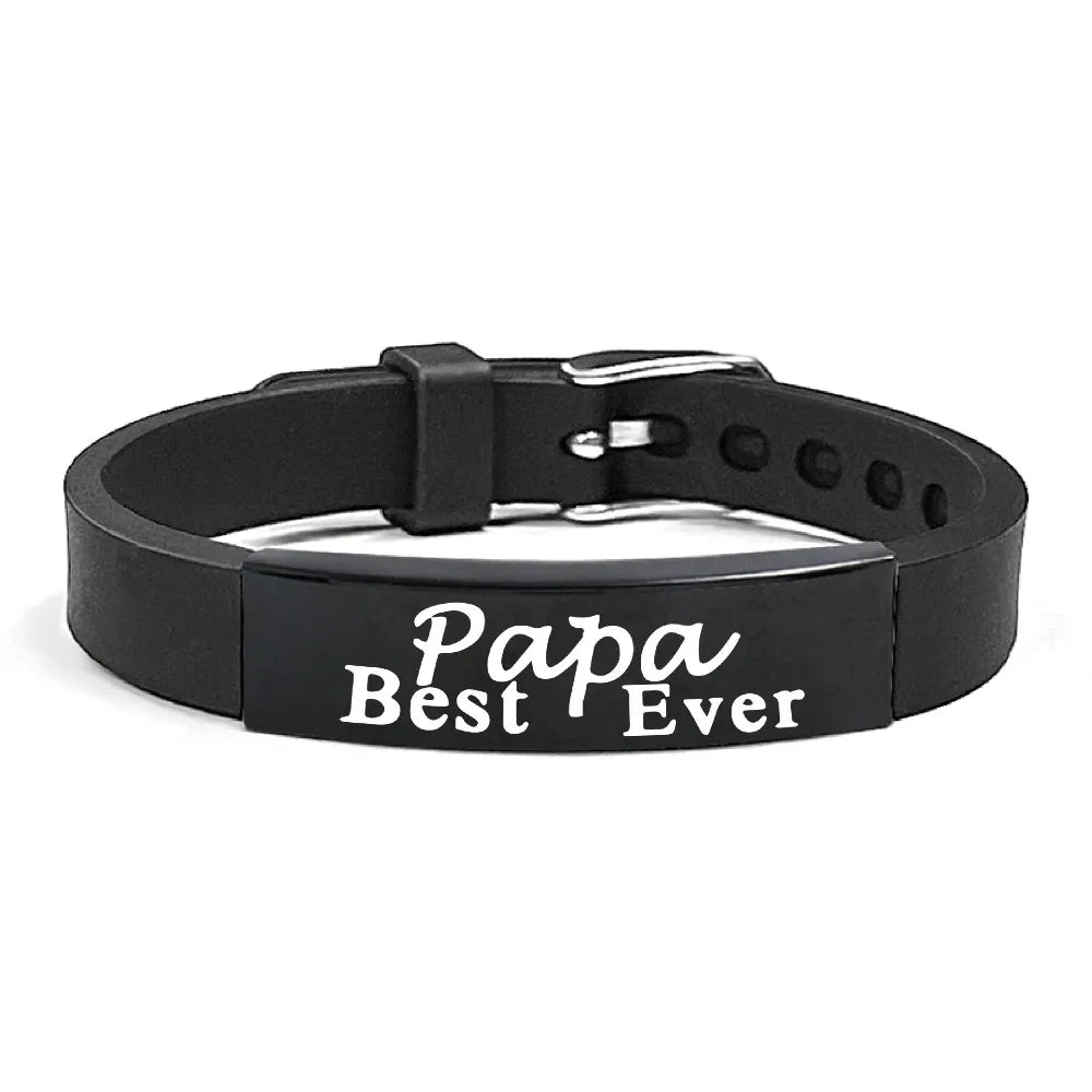 Father's Day Gifts Inspirational Quote Bracelets Wristband Adjustable Family Bracelets Stainless Steel Bracelet for Father    Your Coastal Marketplace | Shoreshopper.com