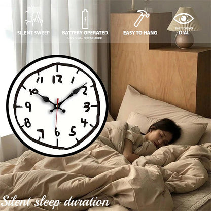 Creative Hand Drawing Wooden Silent Hanging Wall Clock, For Living Room, Office, Study Room, Bedroom, Home Decoration    Home Decor Supply | Online Retail | ShoreShopper.com