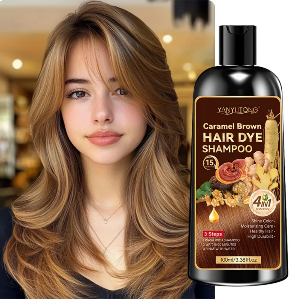 Unisex adult 4-in-1 hair dye shampoo, hair dye shampoo foam, plant-based hair dye, easy to shampoo, cover gray hair - ShoreCo.Shop
