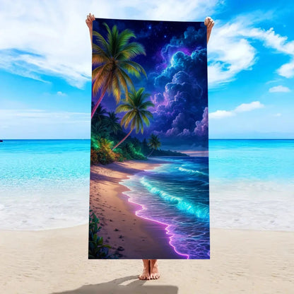 1pc tropical plant printed large beach towel, quick drying absorbent beach towel, swimming, vacation, camping beach towel    Your Coastal Marketplace | Shoreshopper.com