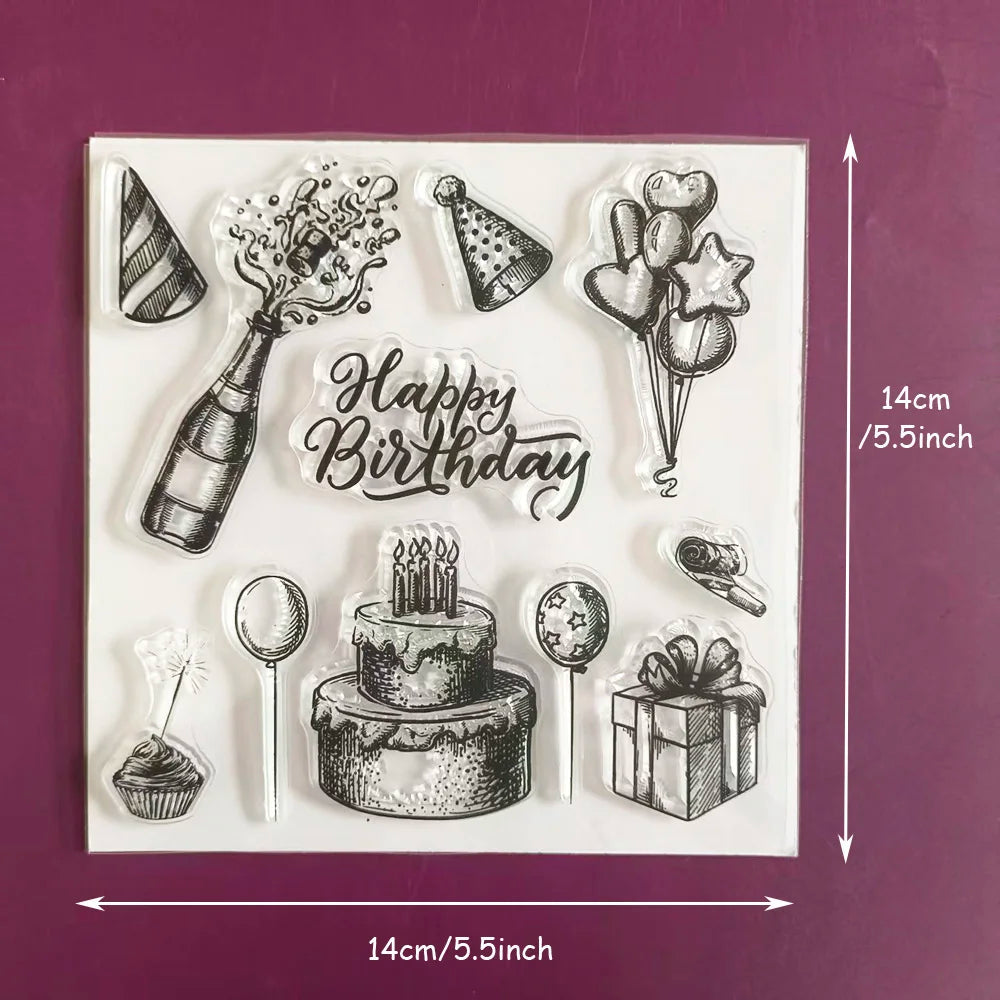 Father's Day & Birthday Clear Stamps Set Sentiment & Party Element Stamps for Card Making, Scrapbooking Wedding & Celebration DI    Your Coastal Marketplace | Shoreshopper.com
