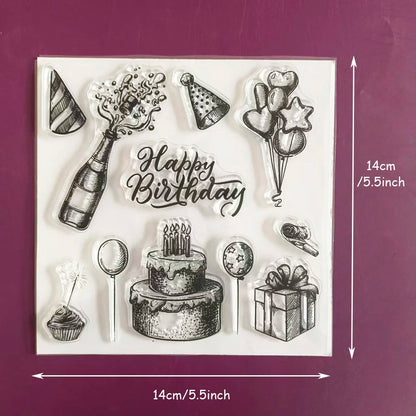 Father's Day & Birthday Clear Stamps Set Sentiment & Party Element Stamps for Card Making, Scrapbooking Wedding & Celebration DI    Your Coastal Marketplace | Shoreshopper.com