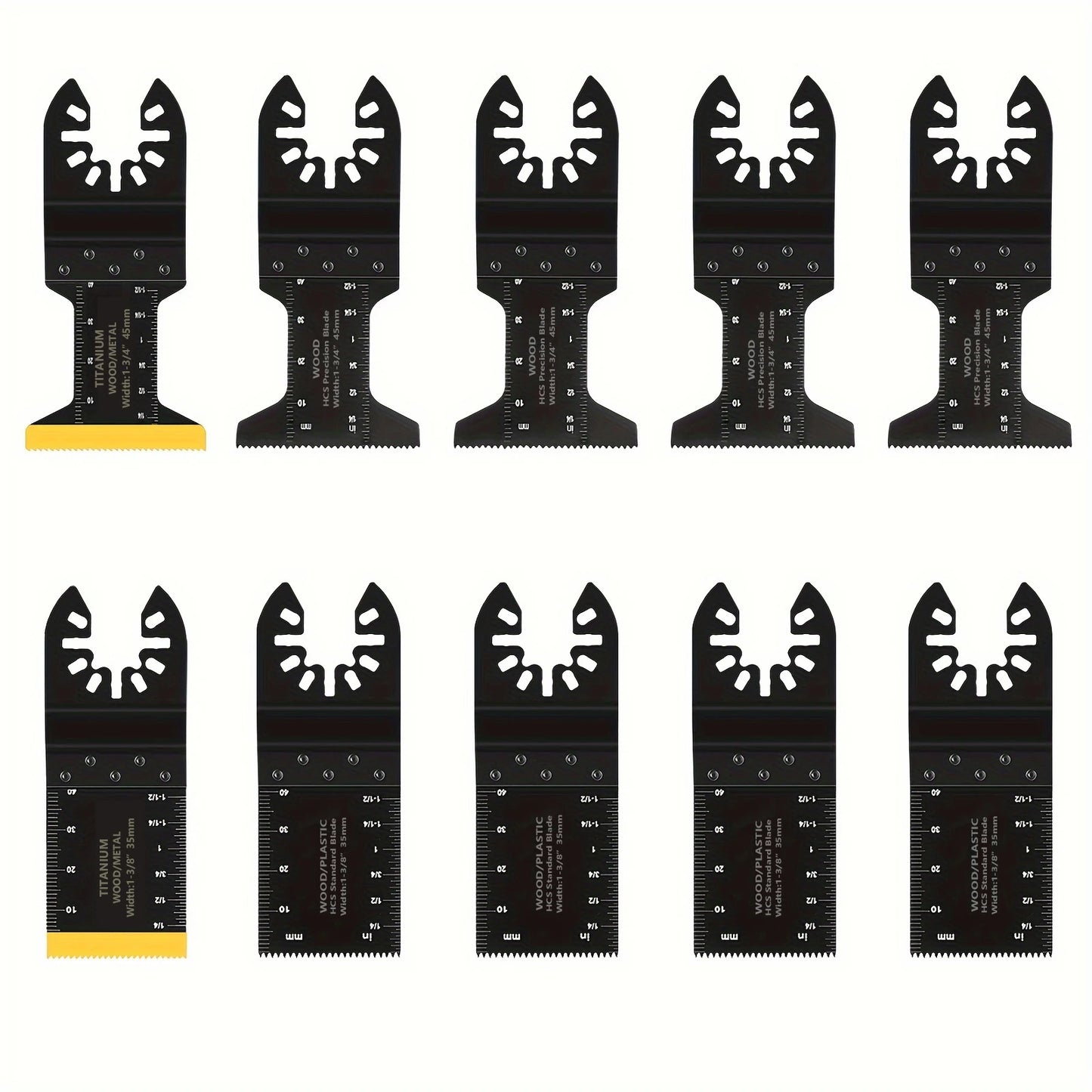Titanium Oscillating Blades Kit: Cuts Metal/Wood/Plastic/Hard Material/Nails. Fits Dewalt, Rockwell, Milwaukee, Makita, Bo - ShoreCo.Shop