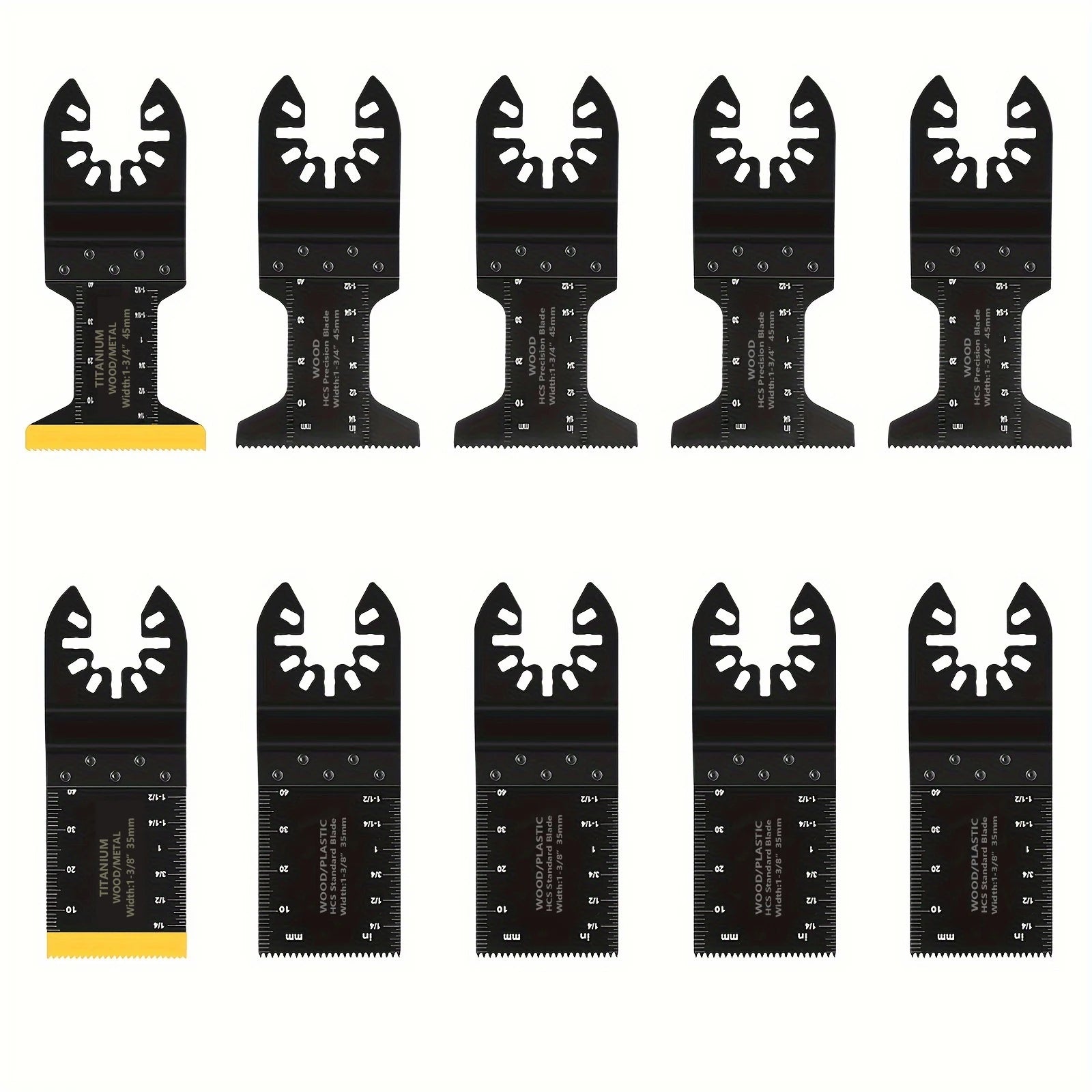 Titanium Oscillating Blades Kit: Cuts Metal/Wood/Plastic/Hard Material/Nails. Fits Dewalt, Rockwell, Milwaukee, Makita, Bo - ShoreCo.Shop