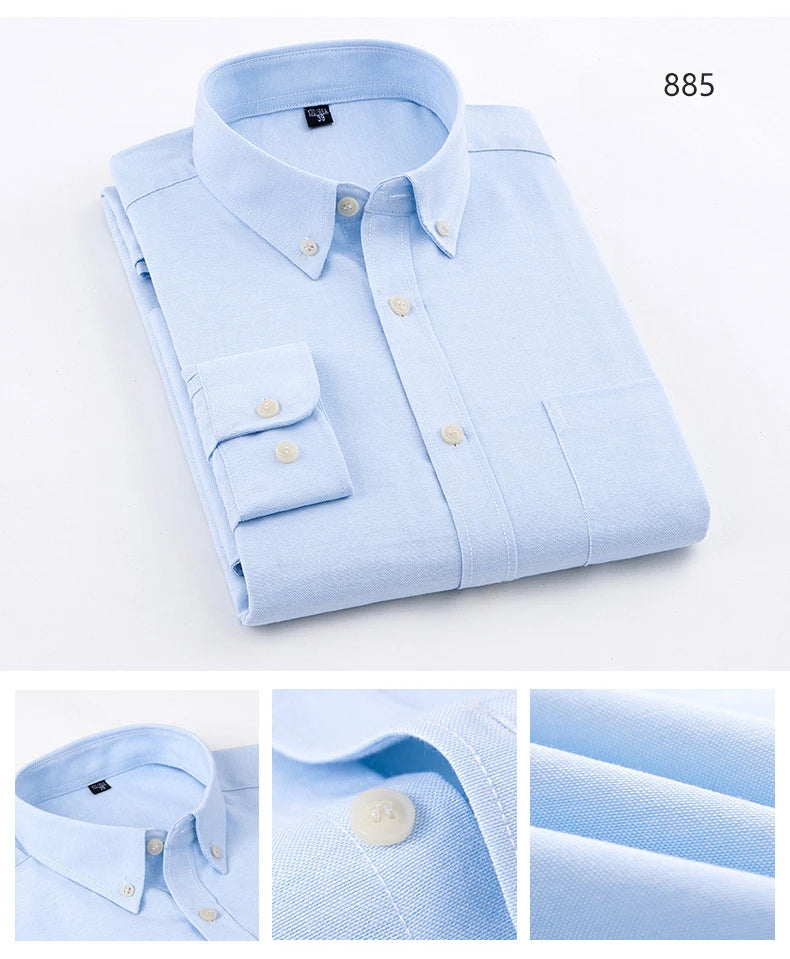 New in shirt long-sleeve shirts for men slim fit formal plian shirt single pocket office clothes soft plaid cotton designer tops    Home Decor Supply | Online Retail | ShoreShopper.com